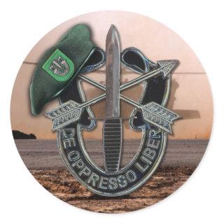 10th Special forces Green Berets veterans vets Classic Round Sticker