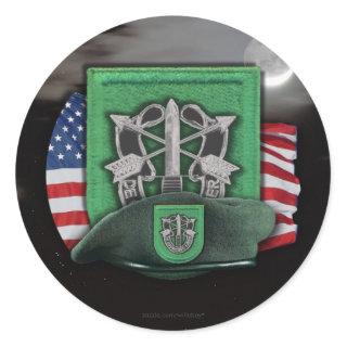 10th Special forces green berets veterans vets Classic Round Sticker