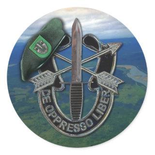 10th Special forces Green Berets veterans vets Classic Round Sticker