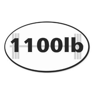 1100lb powerlifting total oval sticker