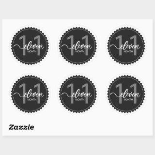 11 Months Milestone Classic Round Sticker