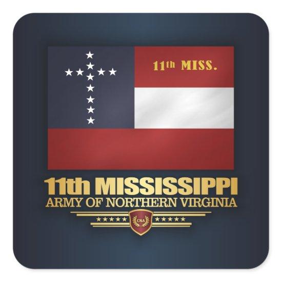 11th Mississippi Infantry Square Sticker
