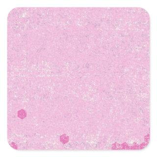 124 GRUNGE HOT PINK GEOMETRIC SHAPES CLUSTERS GRUN SQUARE STICKER