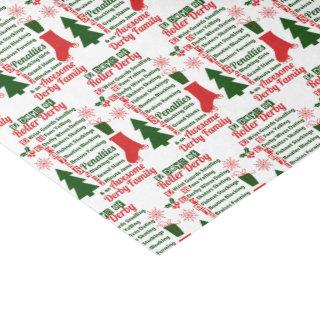 12 Days of Roller Derby Christmas Tissue Paper