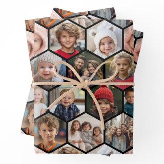 12 Photo Collage - funky hexagon pattern  Sheets