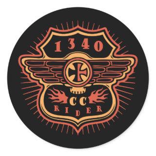 1340cc Rider Classic Round Sticker