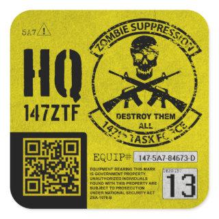 147th Zombie Task Force Headquarters Unit ID Square Sticker