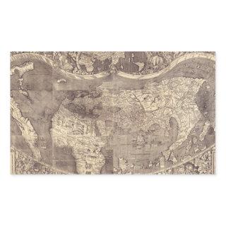 1507 Martin Waldseemuller World Map Rectangular Sticker