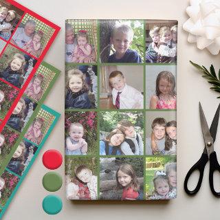 15 Photo Collage - Best Year Ever Red Green Teal  Sheets