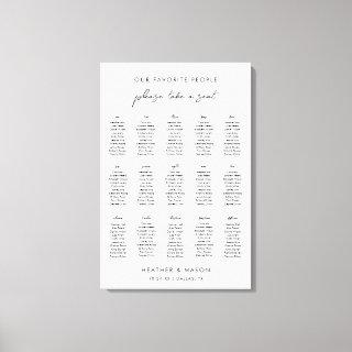 15 Tables Please Take A Seat Wedding Seating Chart Canvas Print