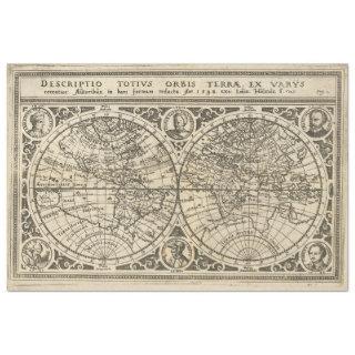 1604 DOUBLE HEMISPHERE MAP TISSUE PAPER