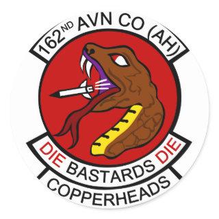 162nd Avn Co. (AH) Copperheads Classic Round Sticker