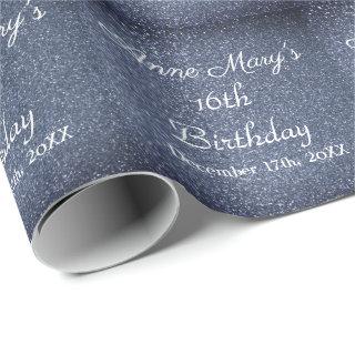 16th Birthday Glittery Sparkle Custom Dusty Blue