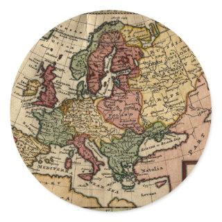 1721 Map of Europe Classic Round Sticker