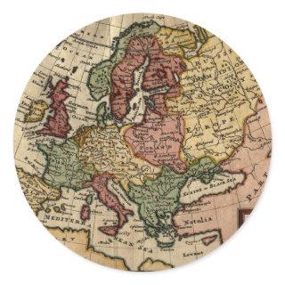 1721 Map of Europe Classic Round Sticker