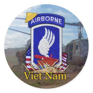 173rd abn airborne brigade vietnam war classic round sticker
