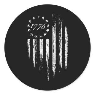 1776 American Flag Betsy Ross 13 Stars Usa 4th Of  Classic Round Sticker