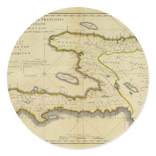 1814 Haiti Map by Mathew Carey Classic Round Sticker