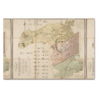 1834 map of the borough of St Marylebone (London) Tissue Paper