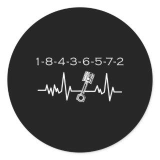 18436572 Firing Order Small Block Engine V8 Big Bl Classic Round Sticker