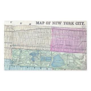 1870 Map New York City Central Park Rectangular Sticker