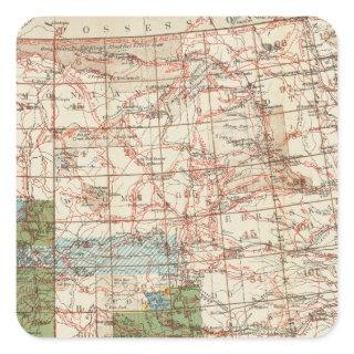 1880 Progress Map of The US Geographical Surveys Square Sticker