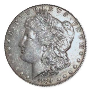 1889 Morgan Dollar Classic Round Sticker