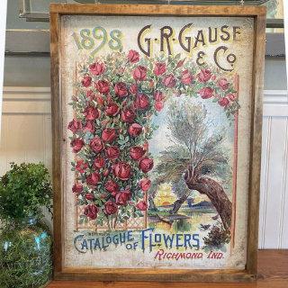 1898 WORN CATALOGUE OF FLOWERS TISSUE PAPER