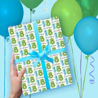 18th Birthday Numbers Green Blue  Sheets
