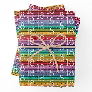 18th Birthday Rainbow Stripes  Sheets
