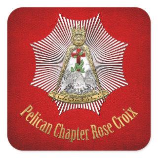 18th Degree: Pelican Chapter Rose Croix Square Sticker