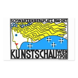 1908 Vienna Art Nouveau Art Show Fair Maiden Rectangular Sticker