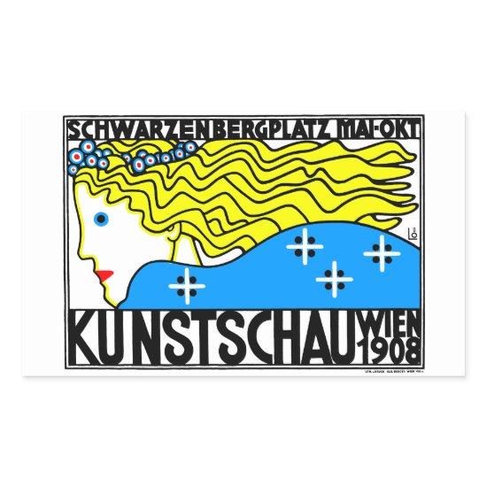 1908 Vienna Art Nouveau Art Show Fair Maiden Rectangular Sticker
