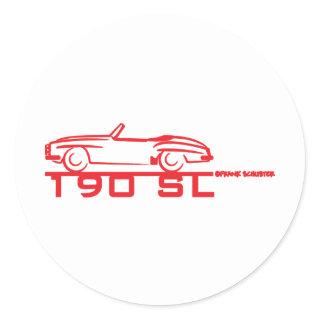 190SL Red Classic Round Sticker