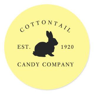 1920 Cottontail  Classic Round Sticker yellow