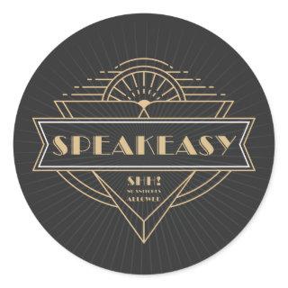1920s Vintage Art Deco Flapper Speakeasy Classic Round Sticker
