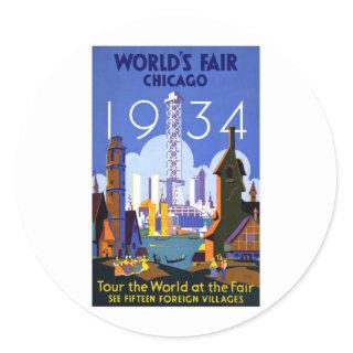 1934 Chicago World's Fair Classic Round Sticker