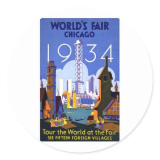 1934 Chicago World's Fair Classic Round Sticker