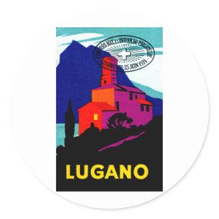 1934 Lugano Philatelic Poster Classic Round Sticker