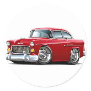 1955 Chevy Belair Red Car Classic Round Sticker