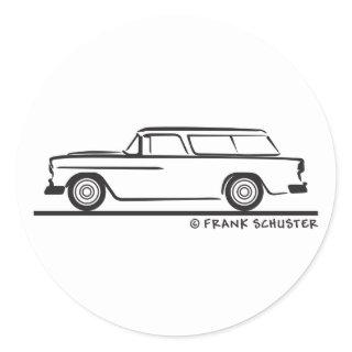 1955 Chevy Nomad Bel Air Classic Round Sticker