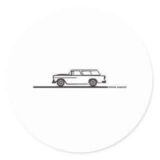 1955 Chevy Nomad Classic Round Sticker