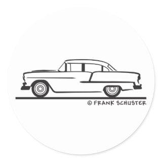 1955 Chevy Sedan Classic Round Sticker