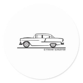 1955 Chevy Sedan Classic Round Sticker