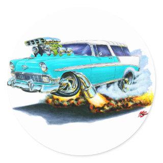 1956 Chevy Nomad Turquoise Car Classic Round Sticker