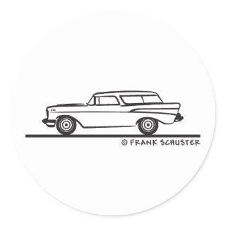 1957 Chevrolet Nomad Classic Round Sticker