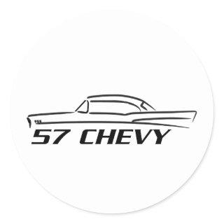 1957 Chevy Hard Top Type Classic Round Sticker