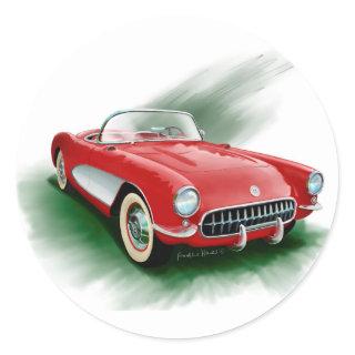 1957 Corvette Classic Round Sticker