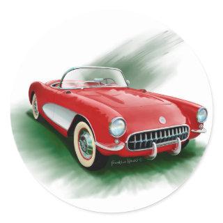 1957 Corvette Classic Round Sticker