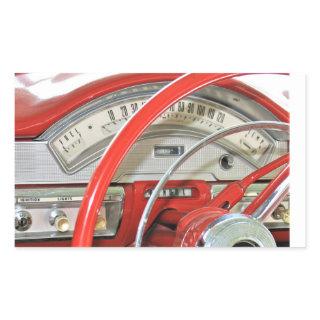 1958 Classic Car Dashboard Rectangular Sticker